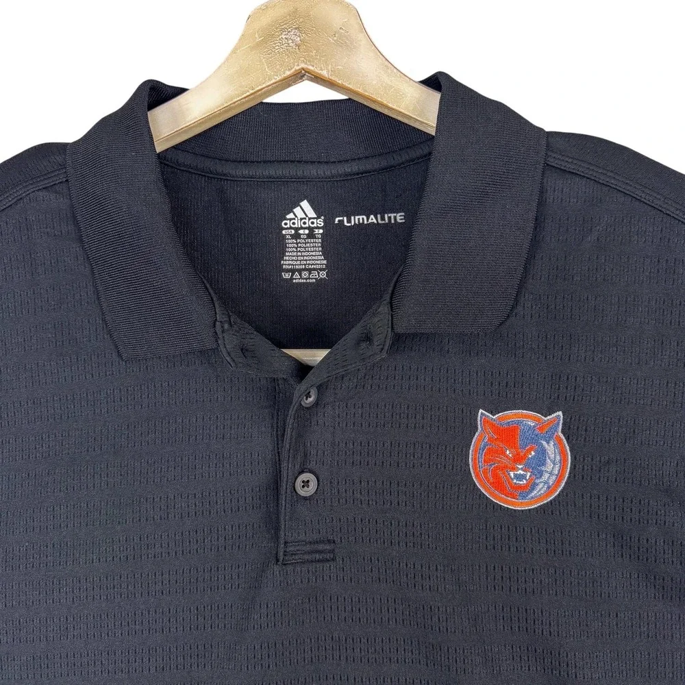 Charlotte Bobcats Polo Shirt Mens XL Black NBA Basketball Adidas Climalite Golf